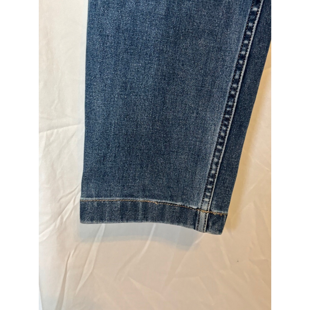 White House Black Market High Rise Straight Jeans Size 8 Gold Military Button - Picture 3 of 16